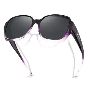 Meeloog Polarized Fit Over Glasses Sunglasses for Women Men Square Oversized Lightweight TR90 Frame TRAC Lens UV400 Protection ST2106 Trendy Beach Eyewear