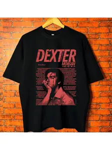 2026 Summer TV Series Dexter Morgan T-shirt Men's Retro Hip Hop Casual Loose T-shirt High Quality T-shirt Men's Clothing