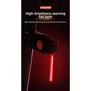 Bicycle Heart Shaped Taillight LED Flowing Light USB Rechargeable Safety Warning Lamp for Night Riding