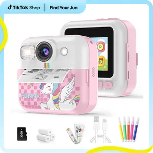 Camera Instant Print, 3-9 Year Old Girl Birthday Gift, with 32g Card & Print Photo Paper, 1080p Hd Video Camera, Portable Toys for Kids，Unicorn,cozyvibes