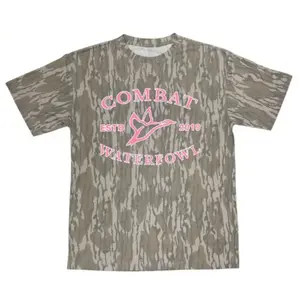 Pink Combat Waterfowl Mossy Oak Washed Out Camo Tee Mossy Oak Camo, Original Bottomland Short Sleeve Camo Shirt, Hunting Shirt, 3D T-shirt