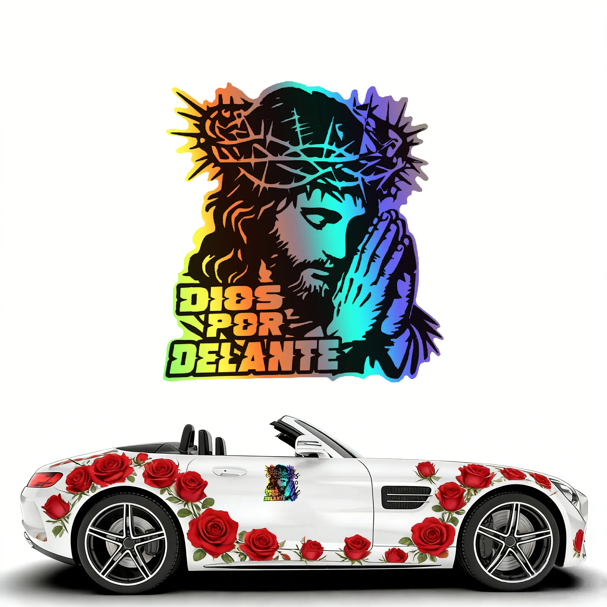 Dios Por Delante 2026 Devout Jesus Faith Vinyl Decals - Waterproof Stickers for Car Window Bumper Truck SUV RV, Laptop Water Bottle Tumbler - Fashion Christian Religious Decoration Accessories