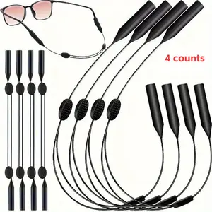 Adjustable Sunglasses Lanyard, 4 Counts Glasses Straps, Comfortable Practical Glasses Fixers, Outdoor Sports Eyewear Retainers, Styling