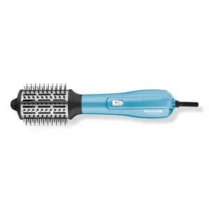 BaBylissPRO Nano Titanium Oval Ionic Hot Air Brush Model BNTHB250 Ceramic Coated Titanium Bristles for Smooth Volumized Frizz Free Styling Crimper Curling Iron Lightweight