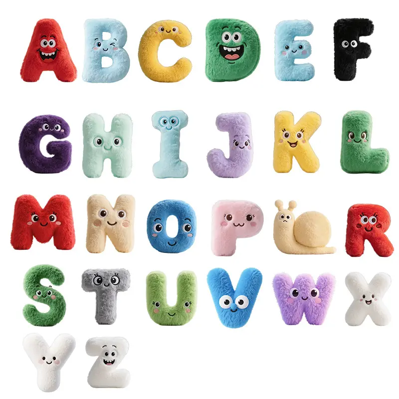 7-Inch Alphabet Plush Stuffed Toy, Soft Fluffy Stuffed Toy Pillow for Kids, Ideal for Birthday & Baby Shower Gifts, Plush Stuffed Toys, Fluffy Stuffed Toys