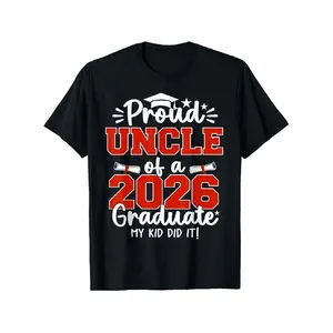t shirt for men 2026 Graduate Proud Uncle/Aunt T-Shirt - Class of 2026, Loose Fit Unisex Graduation Gift for Dad, Mom, Family & Coworkers (Shirt Only) - Casual Round Neck Slogan Tee for 2026 Ceremonies & Retired Gifts