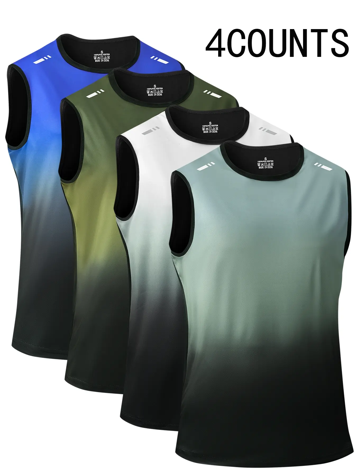 Men's Sporty Fitted Tank Top, Sport Vests, Tight Sports Vest, Sports Tank Tops, Sleeveless Sports Tops, All Seasons Wearable, Ombre Pattern, Casual Style, Comfortable and Versatile, Perfect for Daily Use