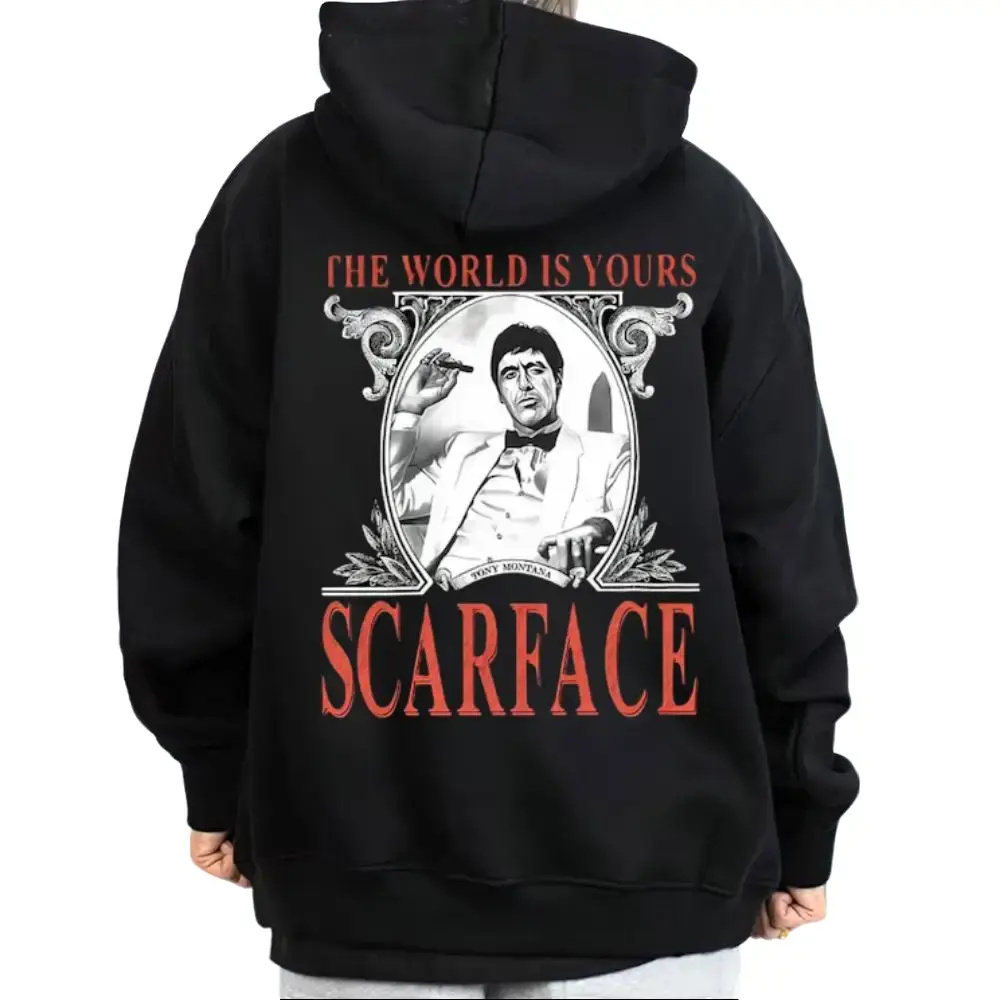 The World Is Yours - Scarface Design Unisex Hoodie Sweatshirt T-Shirt Oversized Outfits Casual Chicanos Clothing Cholo Mexican Outdoor