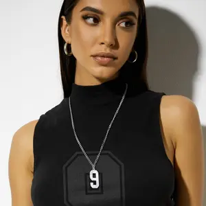 FaithHeart Baseball Number Necklace Youth Baseball Stainless Steel Necklace