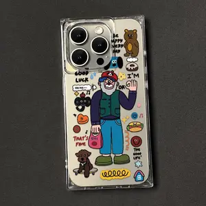 Cartoon Uncle square Phone Case for use with iphone 17 air 16 pro max 15 plus 14 pro funny artistic phone cases for iphone 13PRO/12PRO for Mens Personalized hard shell design