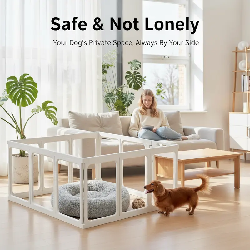 Acrylic Dog Pen,Clear Dog Play Pen for Puppy Cat Rabbit Ferret Transparent Easy Assemble Whelping Crate Kennel Cage Enclosure Sturdy & Easy Cleaning Suitable for Small Pets