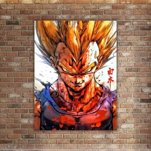 Majin Vegeta Metal Wall Art, Dragon Ball Z Poster, Saiyan Prince, Anime Manga Print( Unframed - Print Only ) (No Frame)