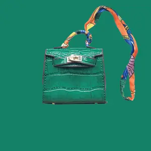 Kelli Faux Croc Inspired Mini Handbag Charm - Luxury Bag Charm Keychain, Fashionable Accessories for Handbags, Perfect Gift for Purse Lovers