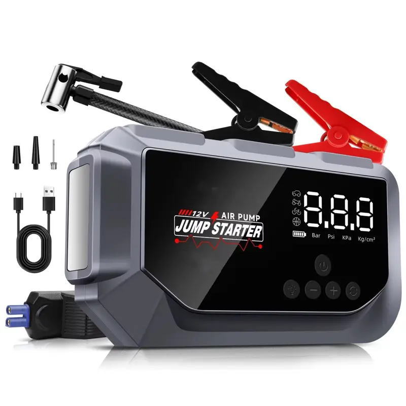 Multifunction jump starter with air inflator, led light, mobile charger ,12000 mah Multifunction jump starter with air inflator, led light, mobile charger ,12000 mah