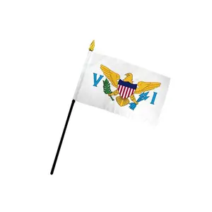 4x6in Printed US Virgin Islands Plastic Stick Flag, Festive Home Supply, Festive Flags for National Pride, Festive Festive Flags