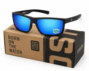 Costa Del Mar Mens Polarized Sunglasses UV400 – Blue Mirror Lens Sports Sunglasses for Fishing & Driving, Stylish, Dustproof, Windproof, Anti-Blue Light, Anti-UV, Gifts For Him