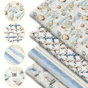 1 piece of blue ocean-print fabric – 59 x 19.68 inches (150 x 50 cm) pre-cut polyester fabric – suitable for DIY sewing, scrapbooking, tablecloths and crafts