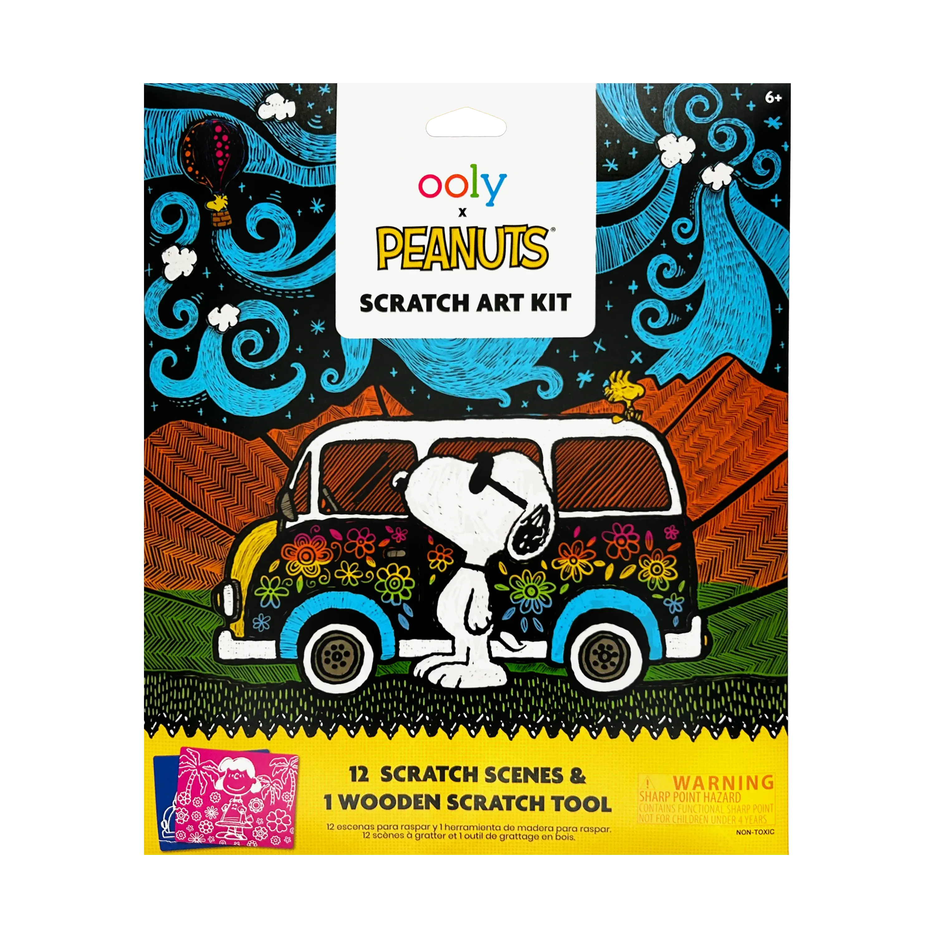 OOLY x Peanuts Scratch Art Kit - 12 Cards