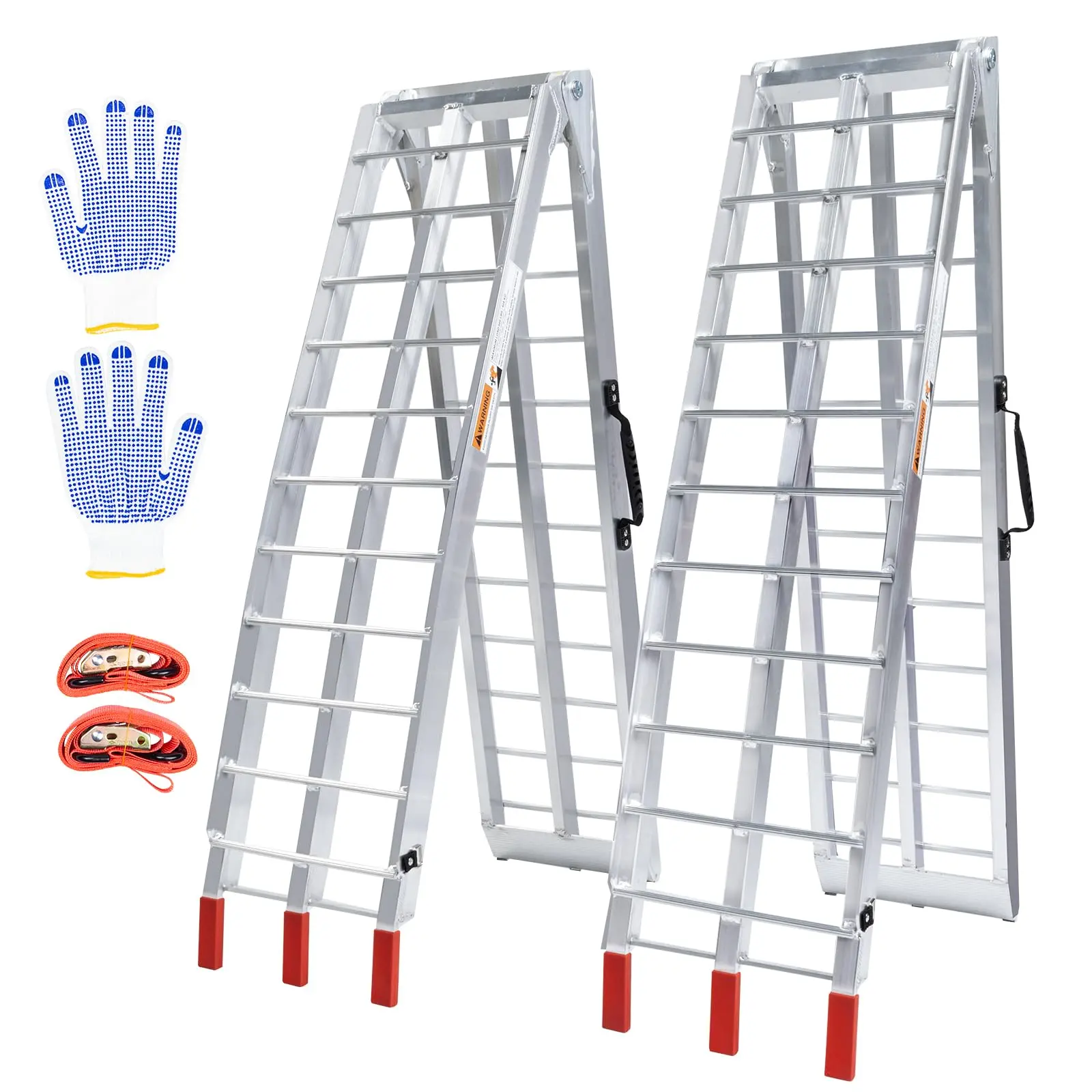 Heavy Duty Folding Aluminum Loading Ramps, 2-Pack, 1800 lbs Capacity, 90 in Length for ATV, UTV, Motorcycle, Pickup Truck Bed & Trailer, 1800Lbs