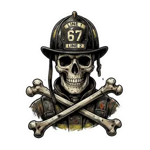 Firefighter Skull Custom Made Helmet or Window Decal - FULLY CUSTOMIZABLE TEXT