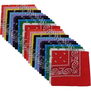 Bandanas 24pcs 22 X Inch 100% Cotton Bandana Novelty Double Sided Print Paisley Cowboy Party Favor Scarf Headband Handkerchiefs Two Dozen