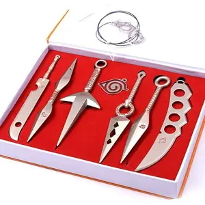 Naruto Shippuden Anime 7-Piece Metal Collectible Decorative Set - Display Items, Keychains, and Bag Accessories, Ideal for Fan Collection and Gifting, Boyfriend Gift