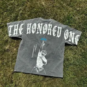 The Honored One Gojo JJK Acid Wash Black Vintage Style T-shirt, Anime Inspired Tee,Gojo Cosplay Cool Shirt For Boys Streetwear Tops