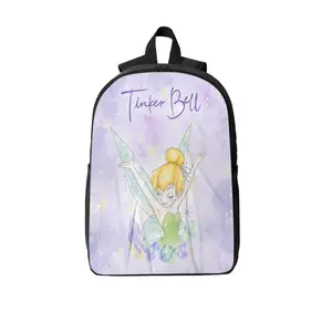 Tinker Bell Watercolor Style " Kids Backpack, Durable Polyester with Breathable Straps & Side Pockets, Ideal for School, Travel & Fairy Fans