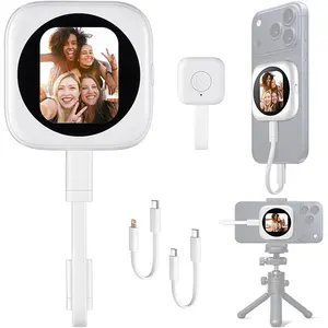 BEEIH Magnetic Rear-View Selfie Monitor for iPhone 7-17 1080P AMOLED Display Bluetooth Remote Portable for Photos Videos Live Streaming