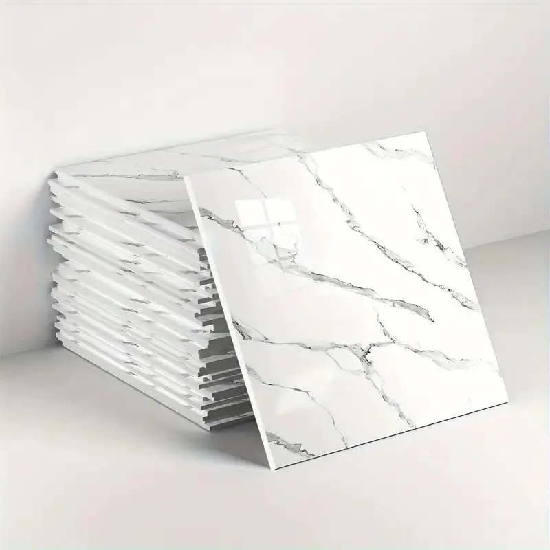 Marble Pattern Self Adhesive Tile Sticker, 10/20/30pcs Waterproof & Stain Resistant Wall Sticker, Decorative Sticker for Home Kitchen & Bathroom, Ornaments