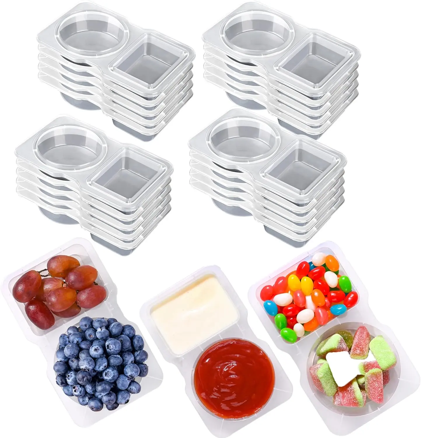 20 Pack Food-Grade Snack Containers with Lids, Portable Portion Control Meal Prep Boxes for Kids School & Outdoor Travel