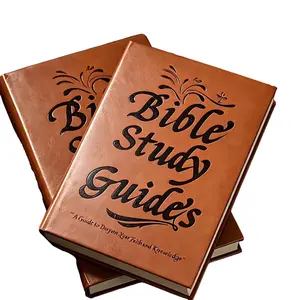 66-Page PU Leather Cover Bible Study Guide, Devotional Office/School Educational Supply with Daily Scripture Excerpts for Prayer, Reflection