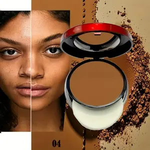 6-Color Contour and Concealer Powder - Long-Lasting Flawless Smooth Setting Powder, Lightweight Face Makeup Compact, Comes with Puff, Waterproof and Sweatproof, Covers Pores, Long-Lasting Color, Suitable for All Skin Types