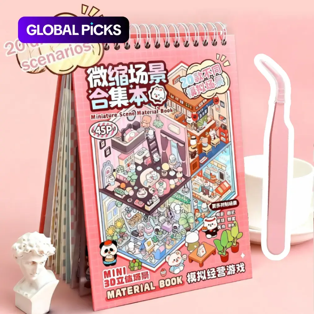 3D Vision Microscopic Scene Collection Book Set, 20/10 Scenes Horror-Themed DIY Decorative Aesthetic Sticker Album with Tweezers, DIY Art Stickers & Miniature Houses, Halloween Christmas Seasonal Ideal Scene Gift Set #GLOBAL PICKS
