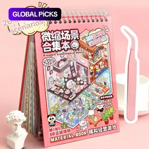 20/10 Scenes 3D Vision Microscopic Scene Collection Book Set, with Tweezers, DIY Art Stickers and Miniature Houses, Horror-Themed 3D DIY Decorative Sticker Album, Halloween, Christmas and Birthday Gift, Diverse Scene Set #GLOBAL PICKS