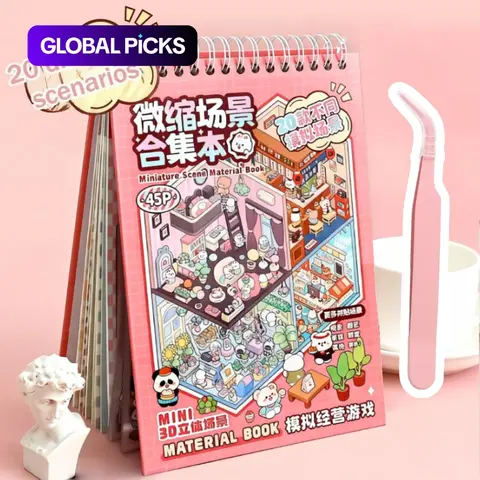 3D Vision Microscopic Scene Collection Book Set, 20/10 Scenes Horror-Themed DIY Kits Decorative Aesthetic Sticker Album with Tweezers, DIY Art Stickers & Miniature Houses, Halloween Christmas Seasonal Ideal Scene Gift Set #GLOBAL PICKS