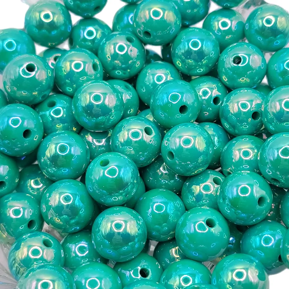 16mm UV Teal Acrylic Resin Bead Set - Consistent Size Craft Embellishments for Beadable Pens, DIY Jewelry Making, Acrylic Resin Beads, Beads For Crafts