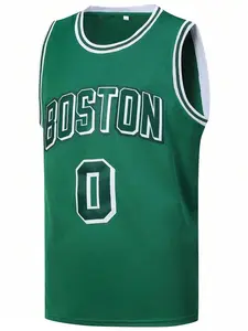 Men's Basketball Jersey, #0 Green Embroidered Sports Vest