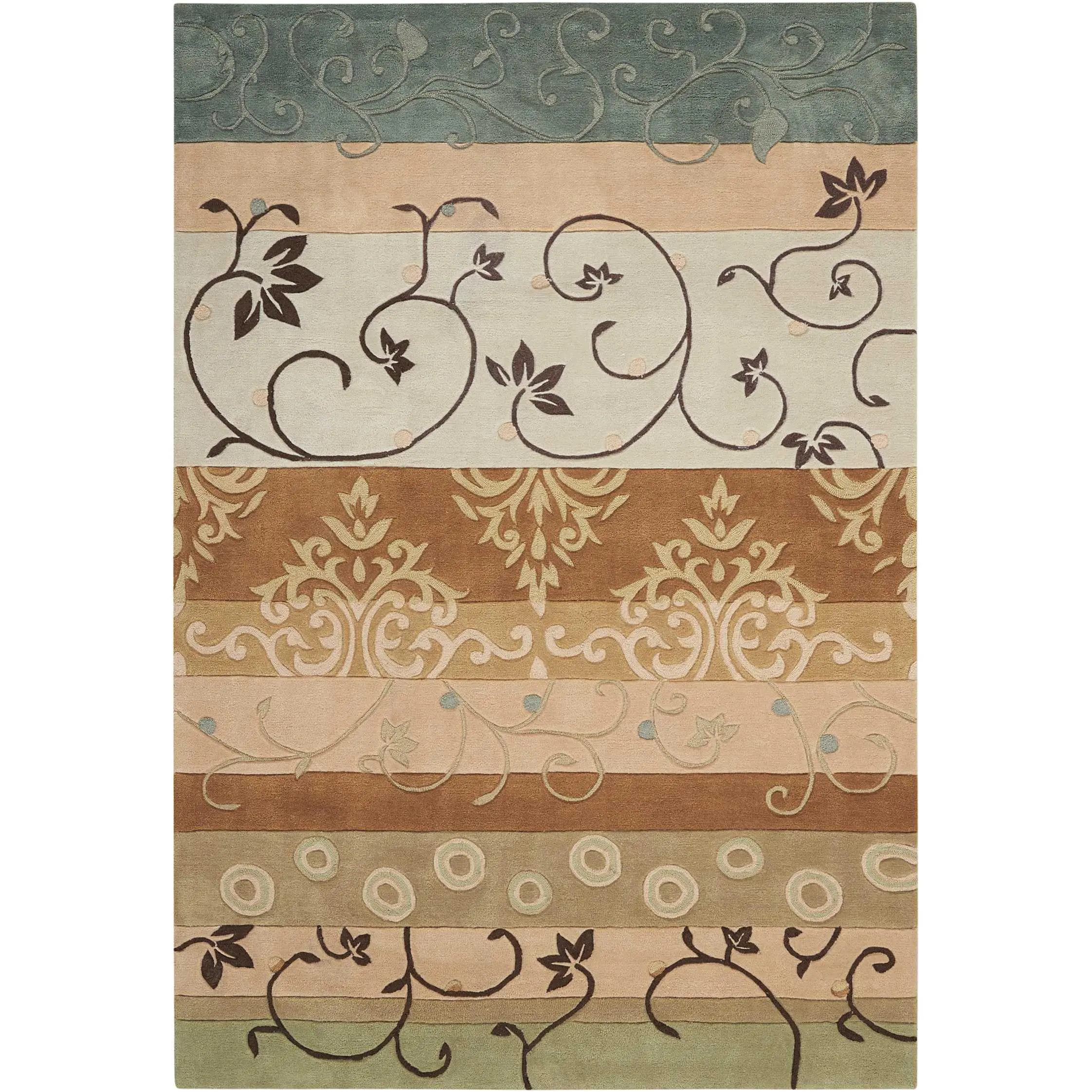 Nourison Home Contour CON10 Green Contemporary Tufted Rug