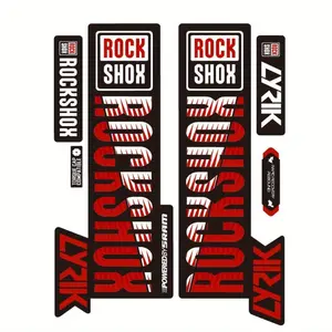2D flat motorcycle helmet sticker motorcycle helmet sticker 6 pieces/1 set, new mountain bike front fork sticker, suitable for Rock Shox SID road bike, MTB event accessories decorative sticker, Motorcycle Stickers
