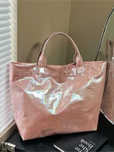 Holographic Iridescent Tote Bag for Women - Shiny Large Capacity PVC Handbag, Trendy Versatile Shoulder Bag for Daily Commute Shopping Vacation Daily Commuter Bag