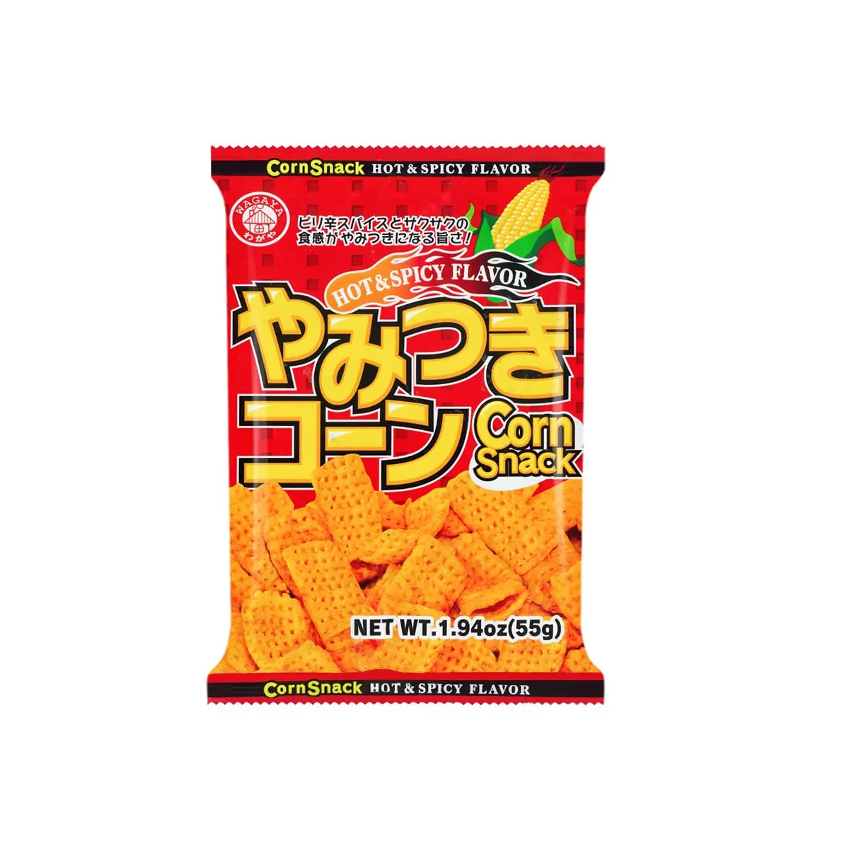 WAGAYA Spicy Corn Crisps Snack 55g - Authentic Japanese Savory Rice Crackers