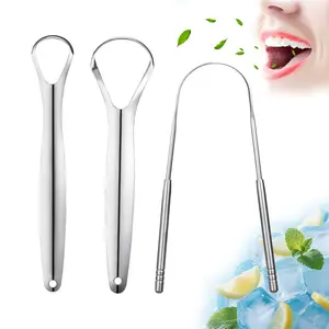 Metal Tongue Scraper Adult Stainless Steel Tongue Cleaner Portable Tongue Brush Valentine's Day Gift, Clean Your Tongue Effortlessly