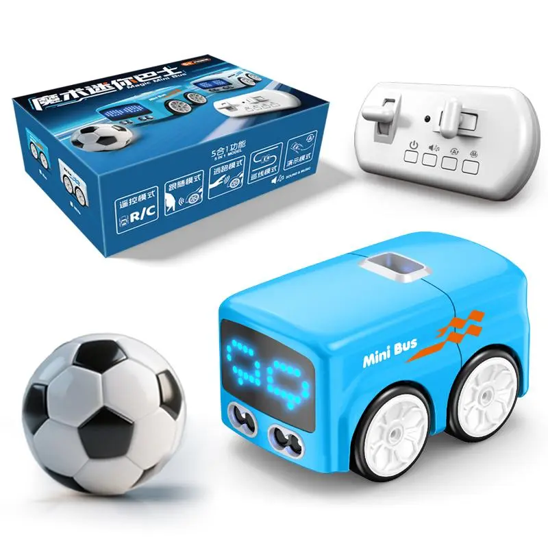 New Magic RC Mini Bus Intelligent Remote Control Gesture Sensing Induction Follow Cartoon Car Smart Animation Vehicle Toys