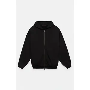 Fear of God ESSENTIALS Men's Black Heavy Fleece Full Zip Hoodie