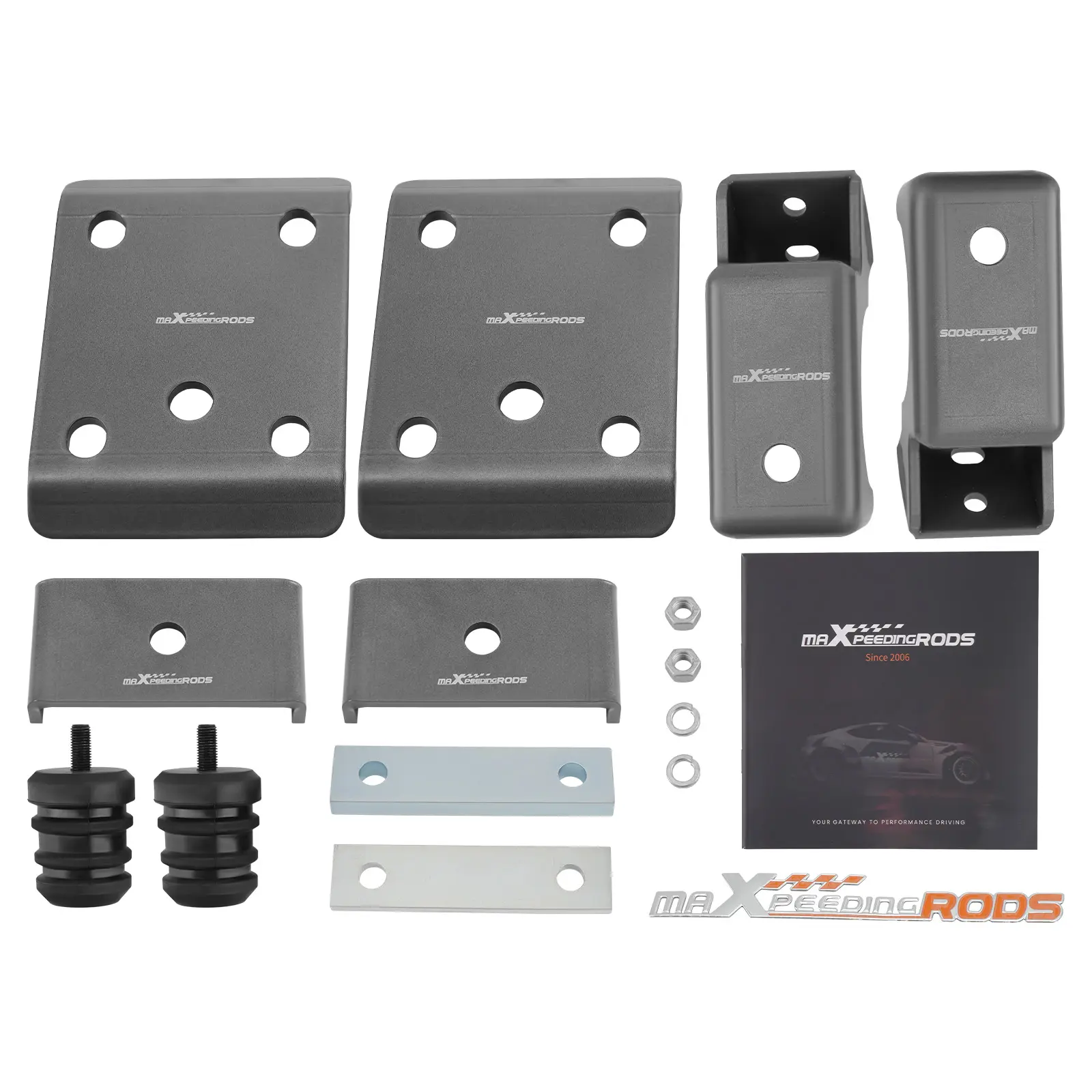 MAXPEEDINGRODS 6"-7" Rear Axle Lowering Drop Flip Kit - Rust-Resist Coat Bolt-On Replacement Part, Re-Uses Leaf Springs, Enhances Stability for Chevy Silverado GMC Sierra 1500 2WD (2007-2018),toolupgrade