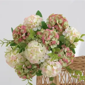 10 Heads Artificial Hydrangea Bouquet, Silk Hydrangea Blooms with Stems, Wedding Bridesmaid Bouquets, Centerpieces, Party & Home Decor, Vibrant Faux Flowers, Elegant Flower Design, Decorative Flowers