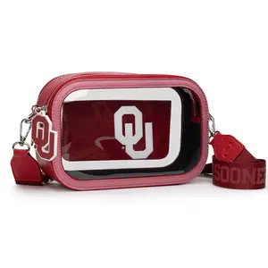NCAA Clear Bag for Stadium Events - Stadium Approved Crossbody Bag, Clear Stadium Bag for Concerts & Sports Events,Auburn Tigers/Razorbacks Hogs/Tennessee Volunteers/Oklahoma Sooners/Texas Tech,016