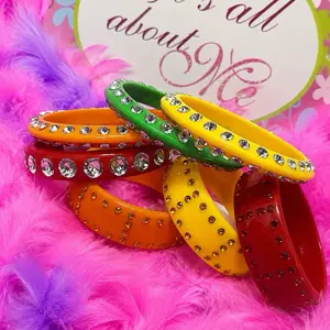 Y2K Vintage Bangle Set Mcbling Trashyy2k Early 2000s Cybery2k Streetwear Punk Mallgoth & Pink Studded Design gift Hypoallergenic Gold Bracelet couple things