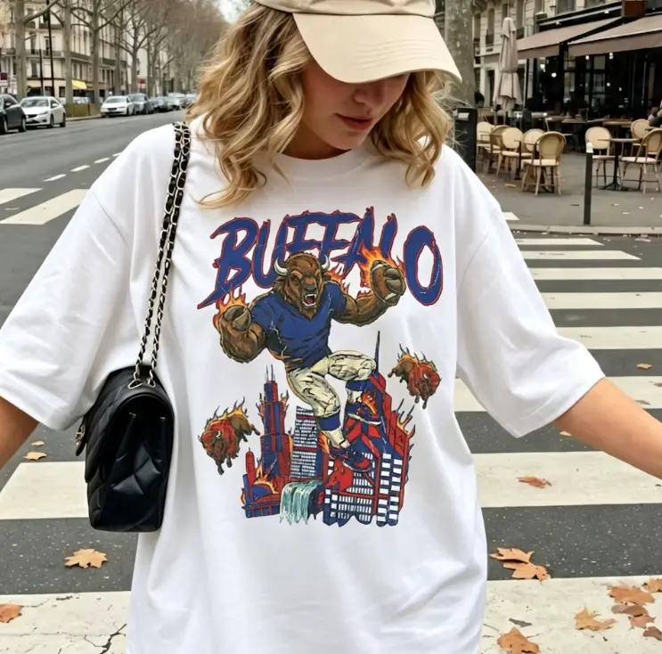 Retro Buffalo Football T-shirt, Buffalo Football Tee, Vintage 90s Game Day Football T-Shirt, Old School Merch